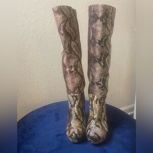 Printed Knee high Boots